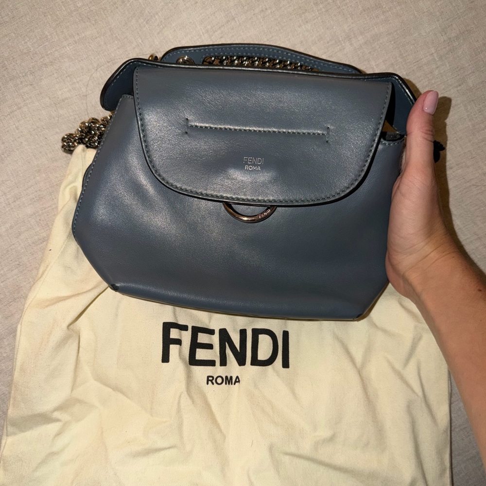 Fendi Blue back to school leather bag